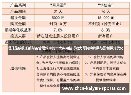 提升足球俱乐部财务管理效率的十大实用技巧助力可持续发展与盈利模式优化