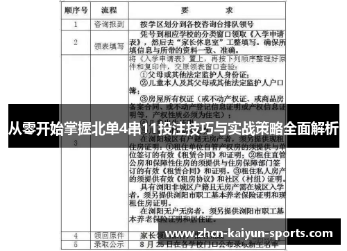 从零开始掌握北单4串11投注技巧与实战策略全面解析 从零开始掌握北单4串11投注技巧与实战策略全面解析
